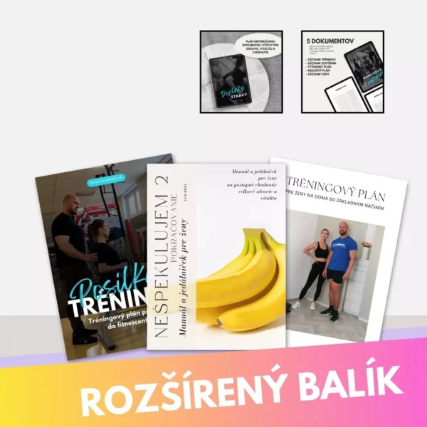 Balík: Tréningové plány pre ženy na doma + vo fitku + jedálniček 2